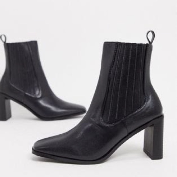 RAID Black Heeled Ankle Boots/ Square Toe Bootie (Size 11) - Picture 6 of 6